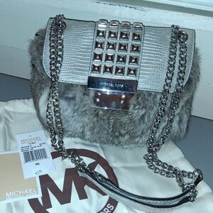 MICHAEL Michael Kors Gray and Silver Crossbody Bag